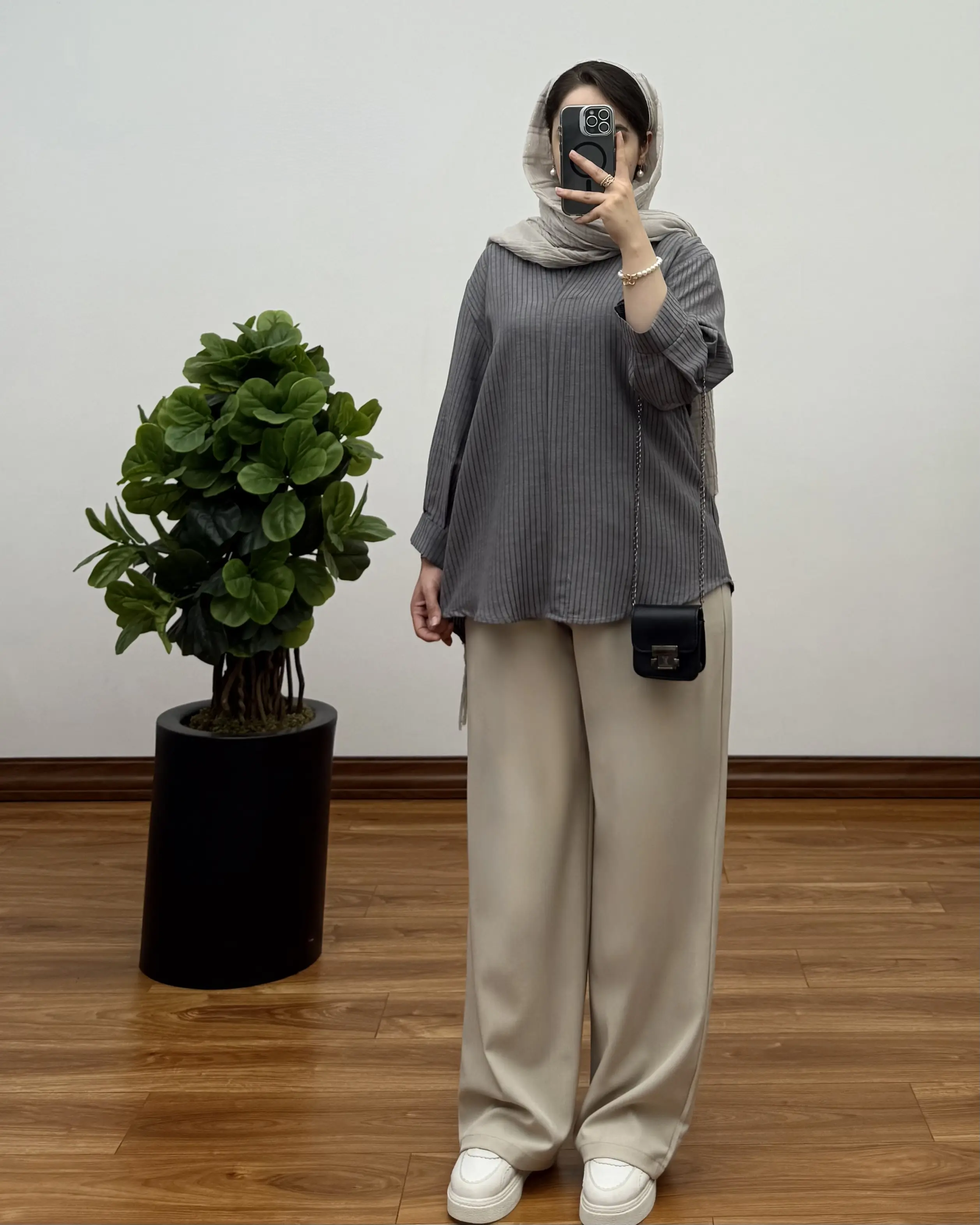 شومیز قاب پک دار لینن دیپلمات